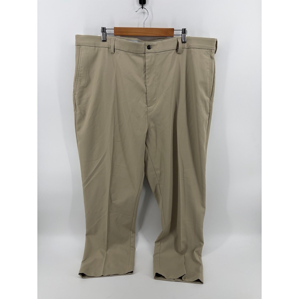 Callaway Mens Beige Opti-Dri Performance Golf Pants 46x30 Khaki Stretch, Pre-Own